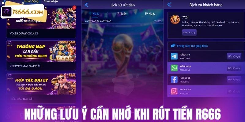 Những lưu ý cần nhớ khi rút tiền R666